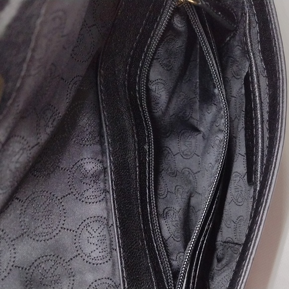 Michael Kors Naomi Black Leather Clutch with Detachable Gold Chain Strap - Picture 9 of 14